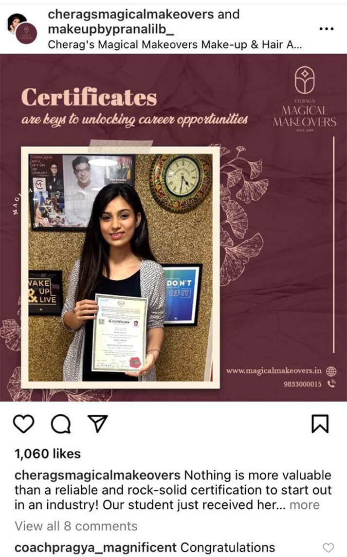 Cherag's Magical Makeovers Certification